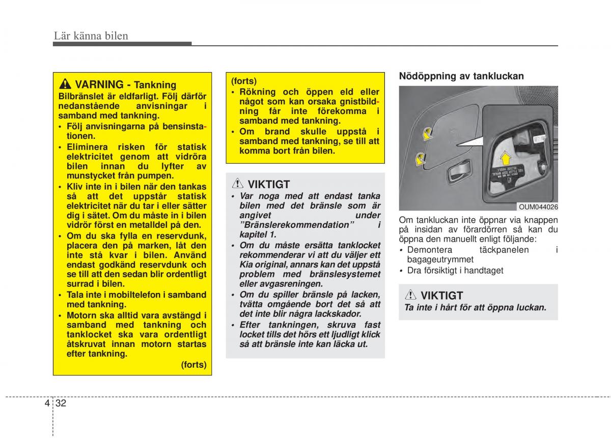 KIA Sorento II 2 instruktionsbok / page 125