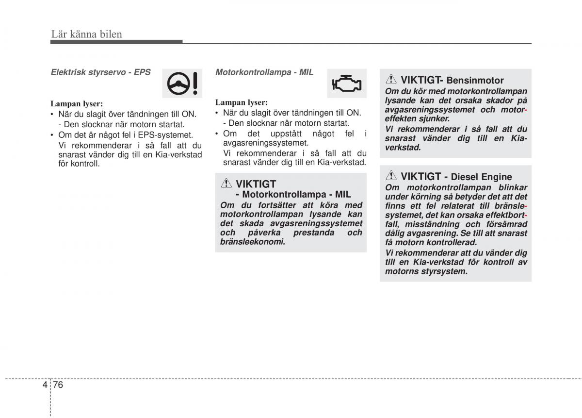 KIA Sorento II 2 instruktionsbok / page 169