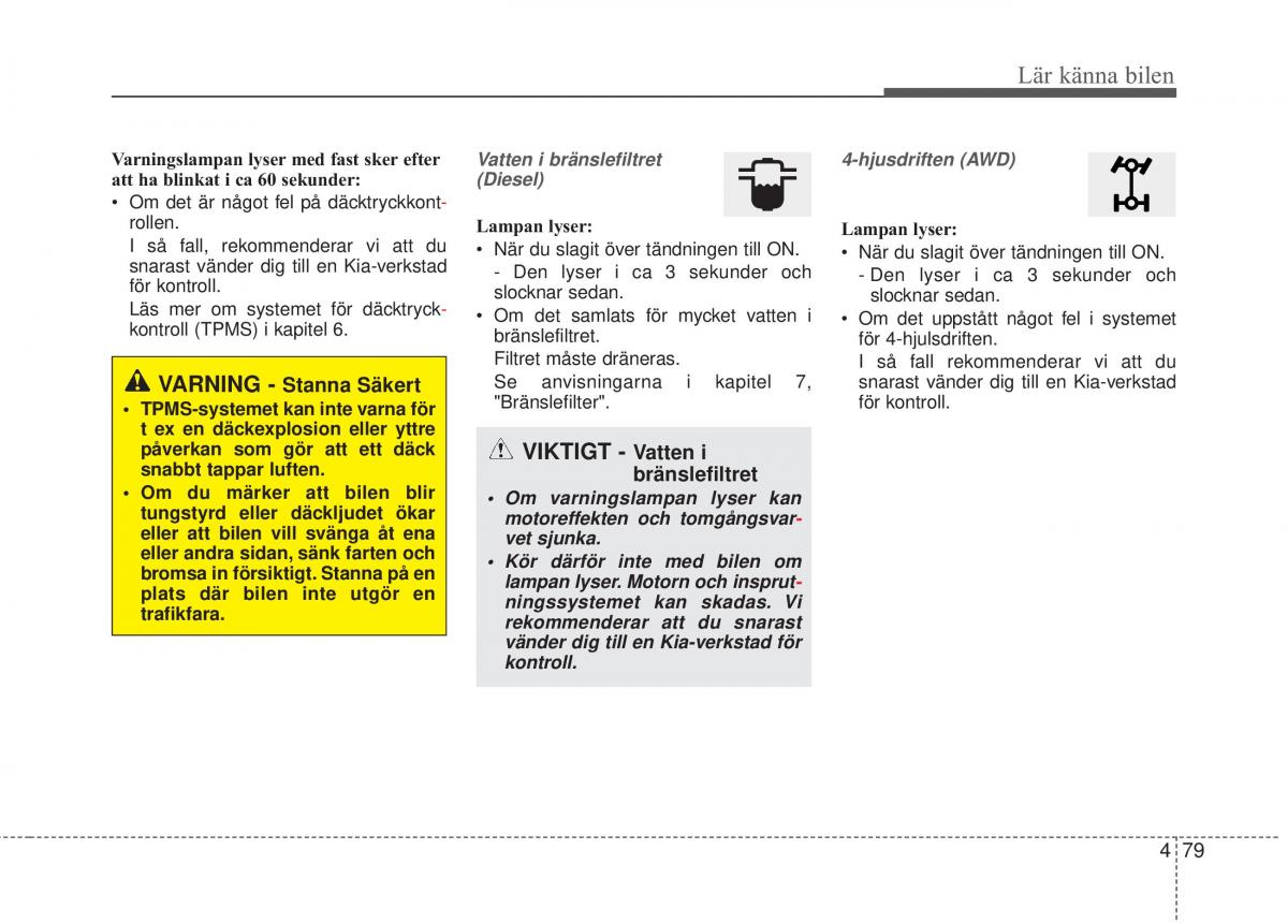 KIA Sorento II 2 instruktionsbok / page 172