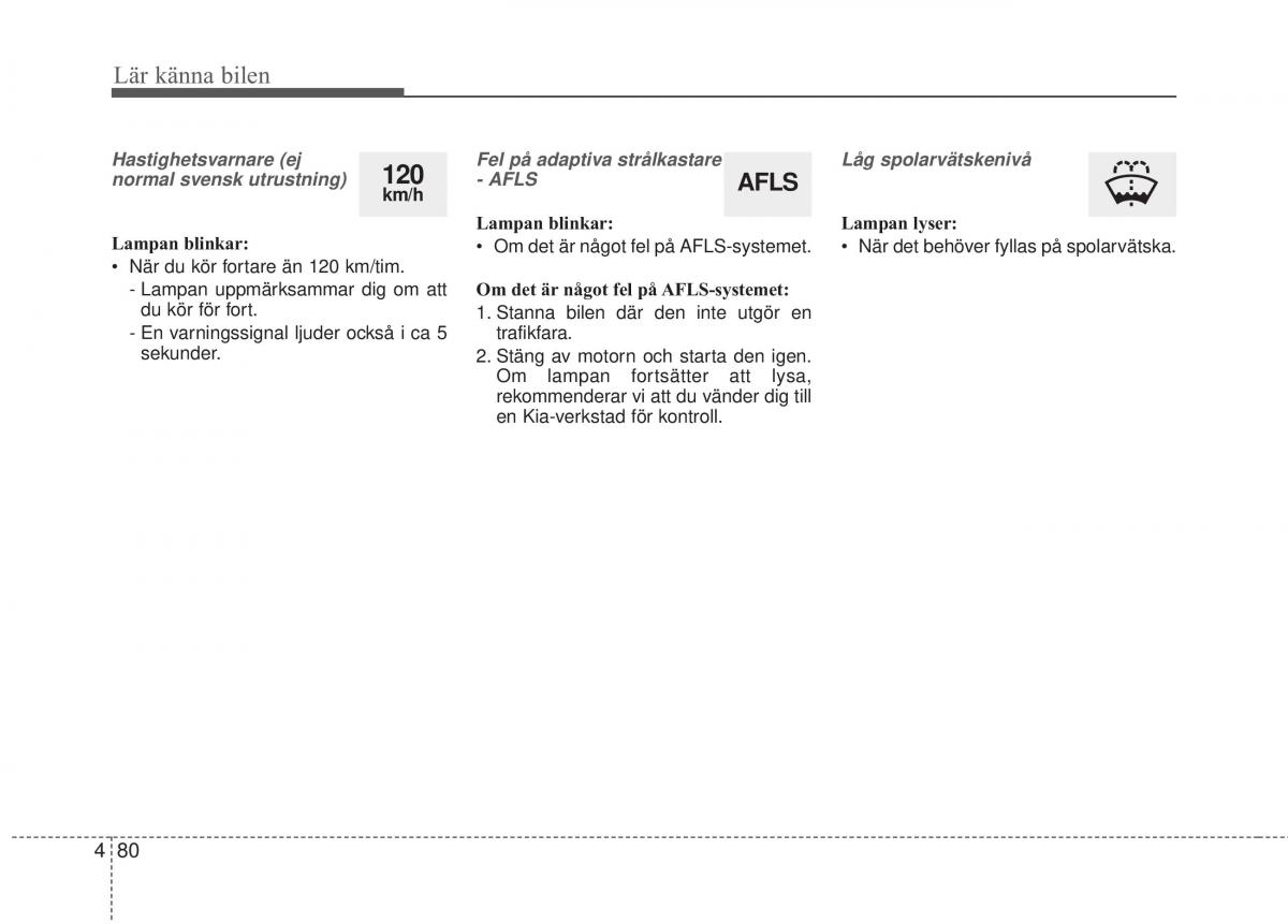 KIA Sorento II 2 instruktionsbok / page 173