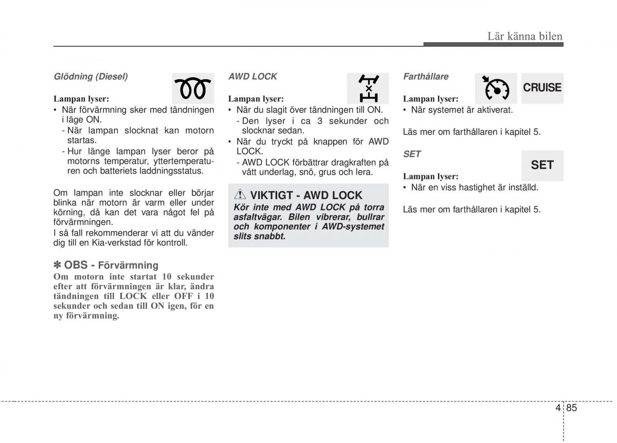 KIA Sorento II 2 instruktionsbok / page 178