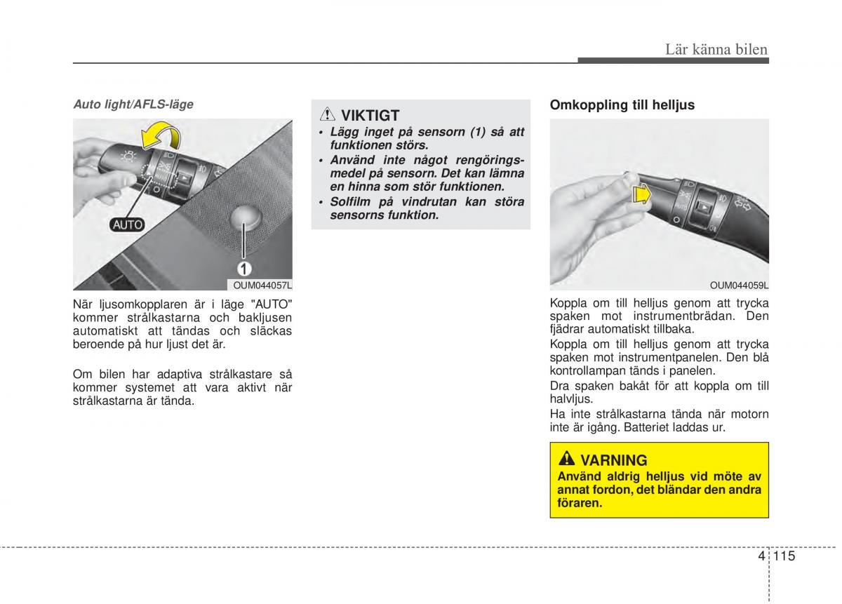 KIA Sorento II 2 instruktionsbok / page 208