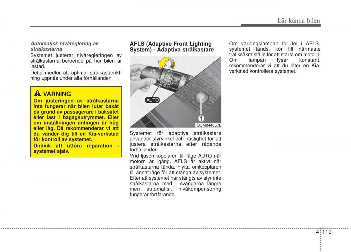 KIA Sorento II 2 instruktionsbok / page 212