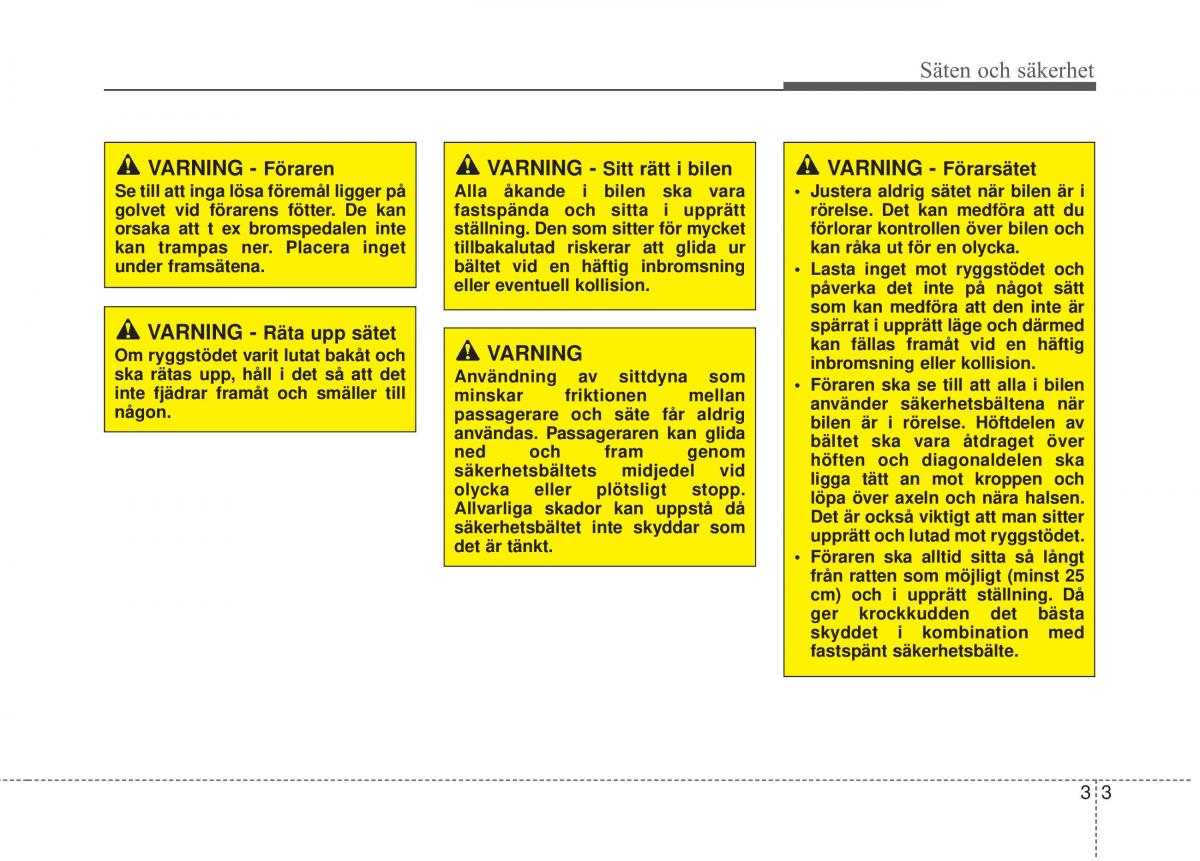 KIA Sorento II 2 instruktionsbok / page 31