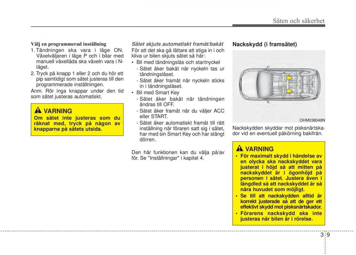 KIA Sorento II 2 instruktionsbok / page 37