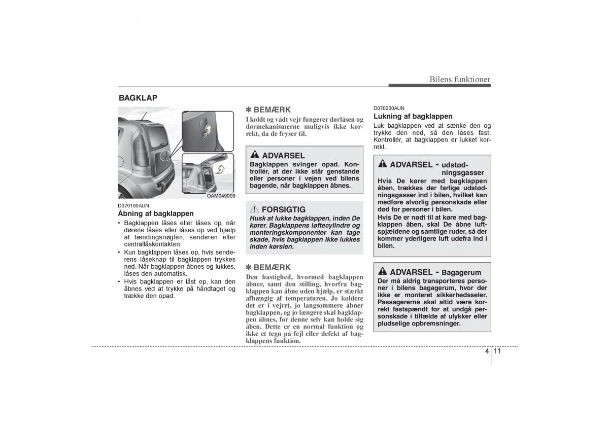 KIA Soul I 1 Bilens instruktionsbog / page 83