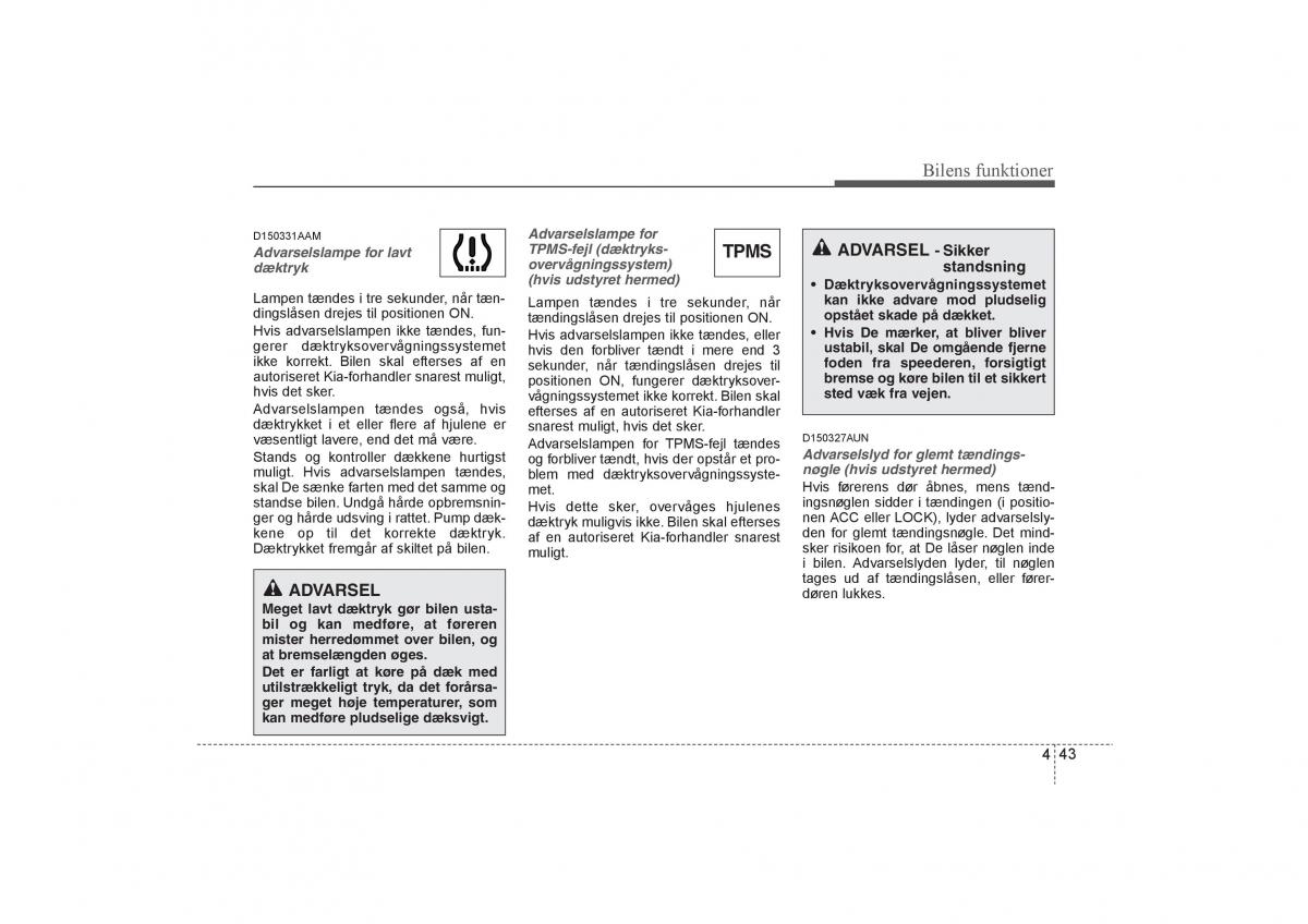 KIA Soul I 1 Bilens instruktionsbog / page 115