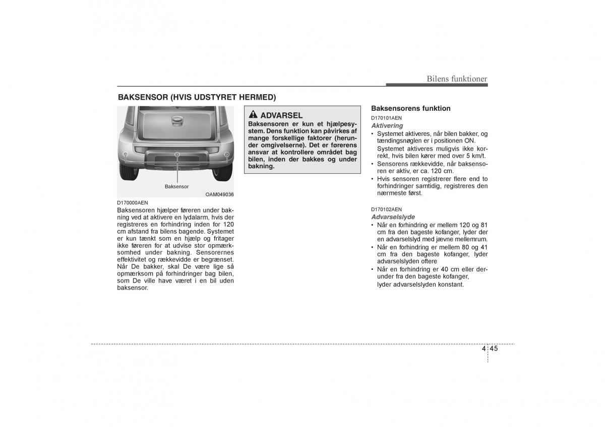 KIA Soul I 1 Bilens instruktionsbog / page 117