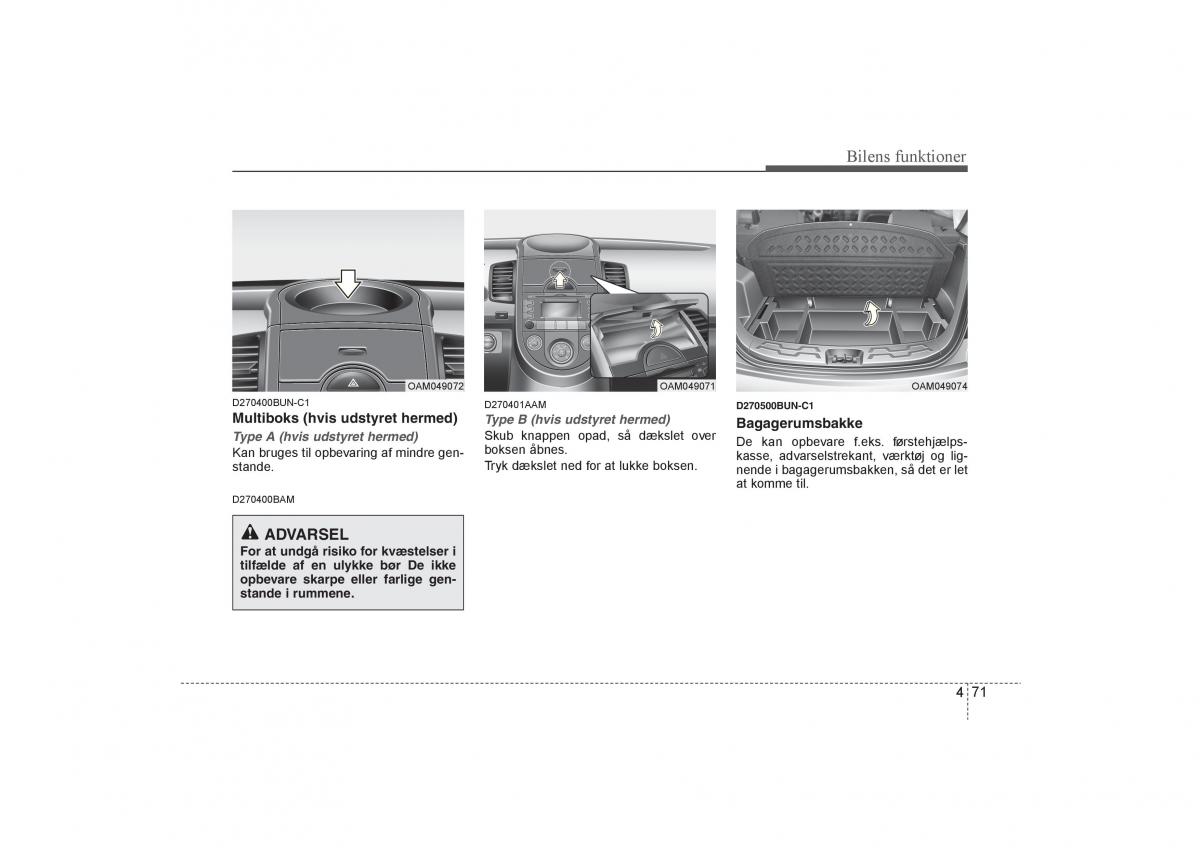 KIA Soul I 1 Bilens instruktionsbog / page 143