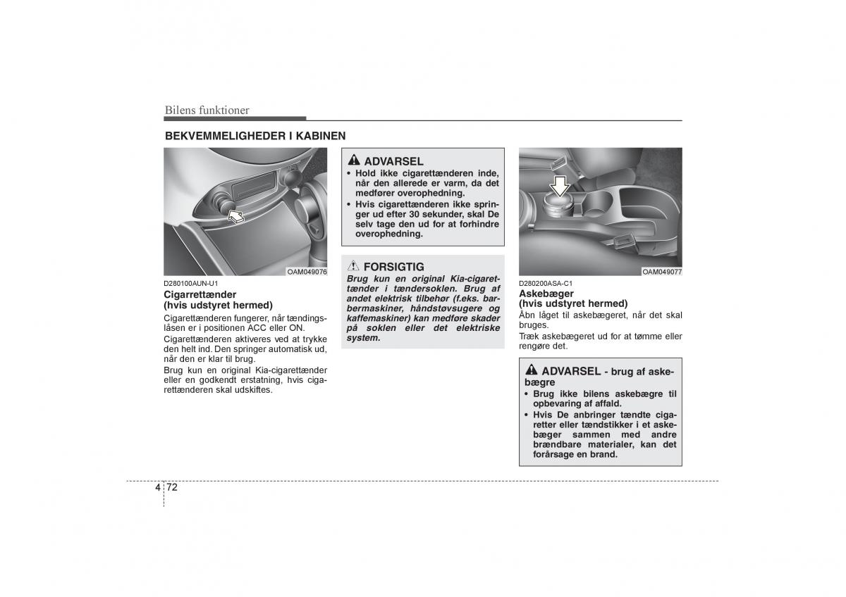 KIA Soul I 1 Bilens instruktionsbog / page 144