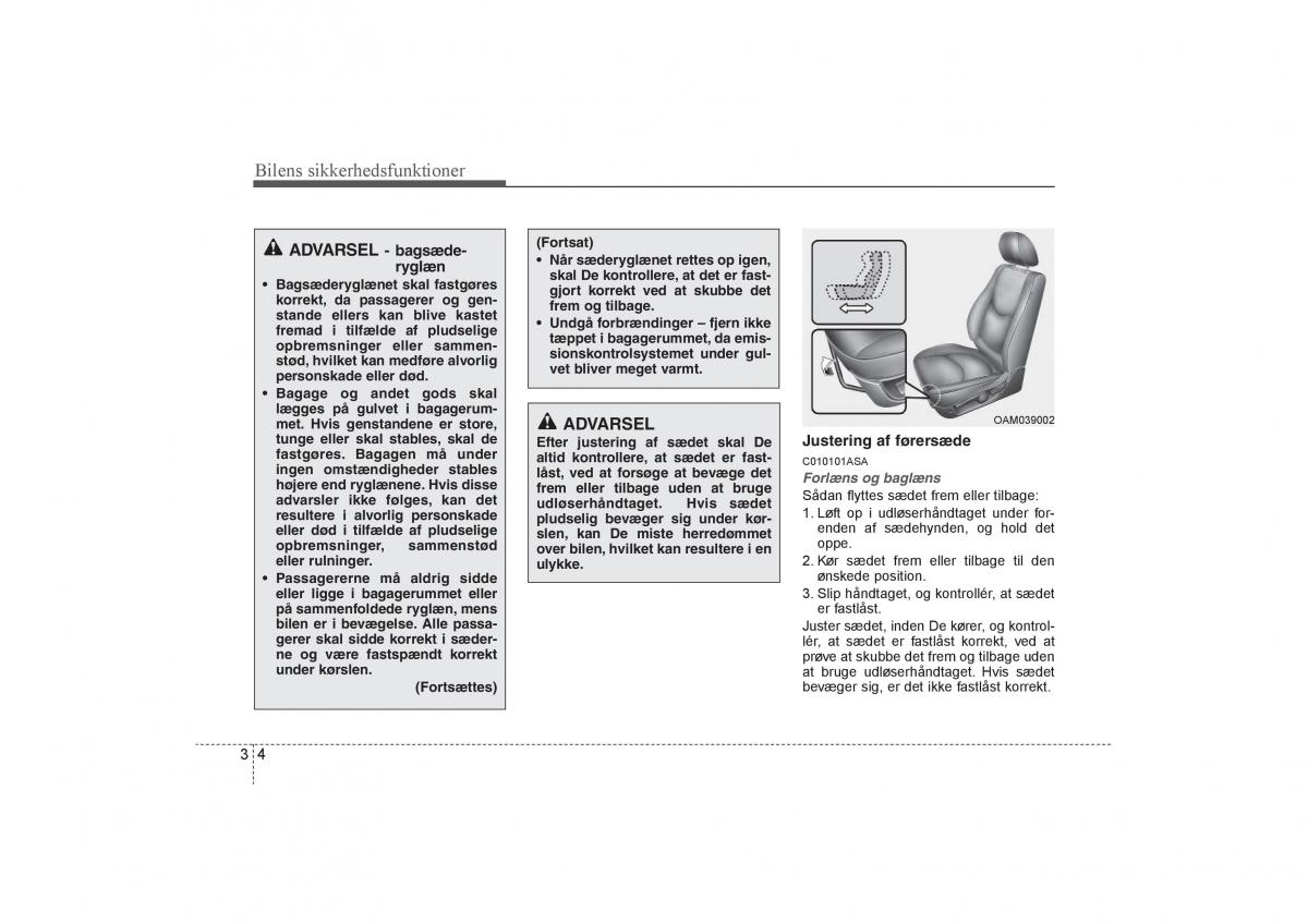 KIA Soul I 1 Bilens instruktionsbog / page 18