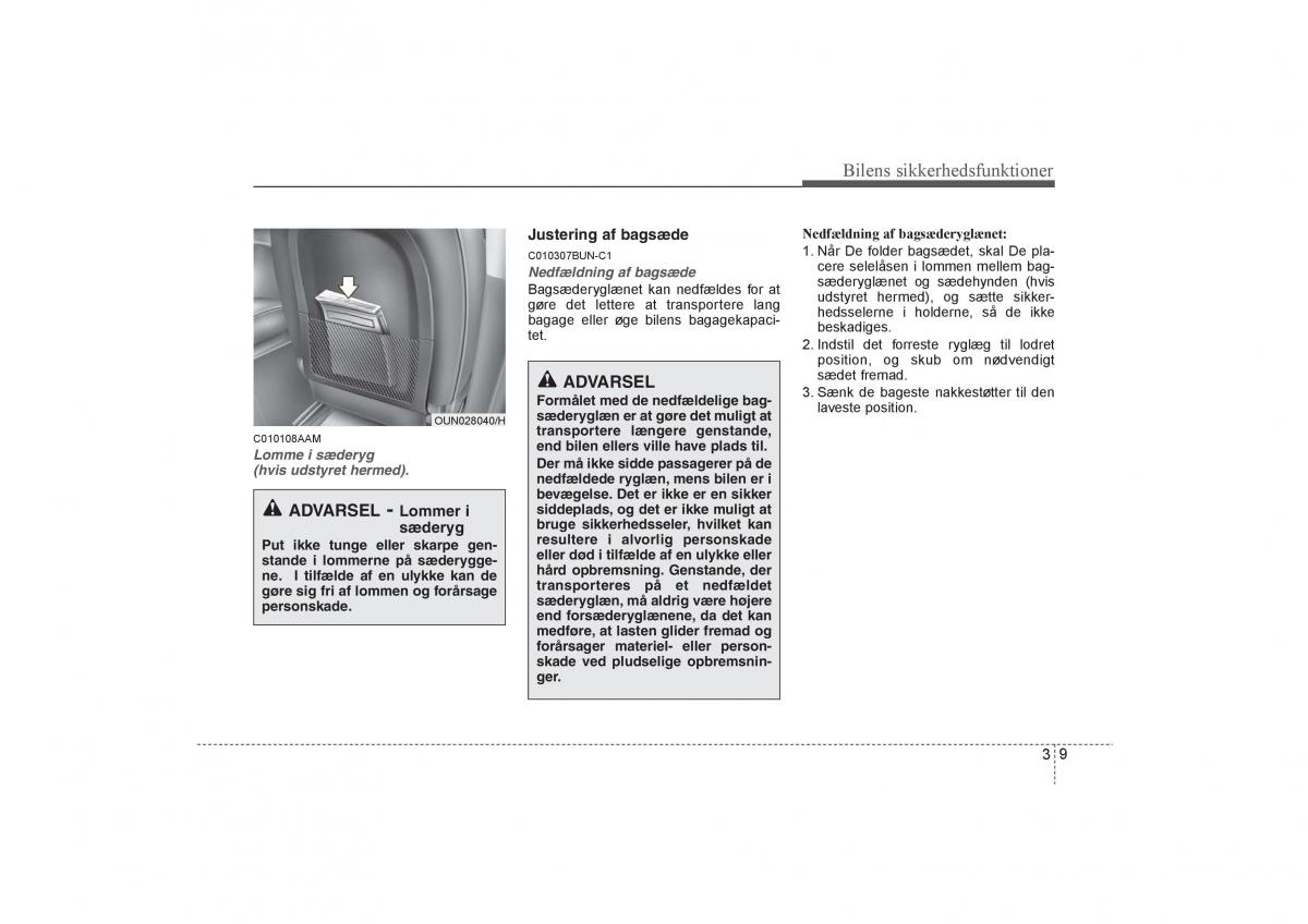 KIA Soul I 1 Bilens instruktionsbog / page 23