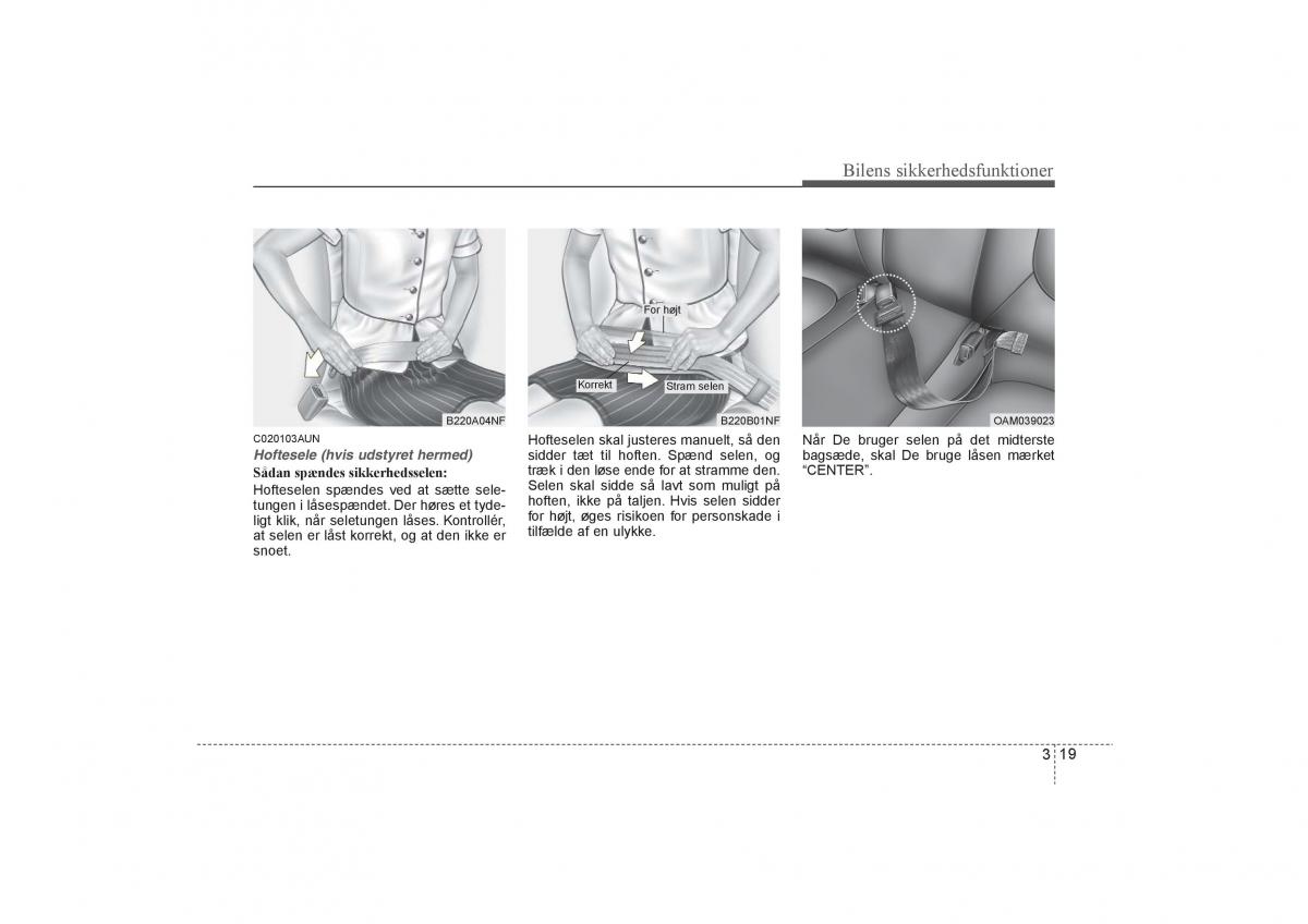 KIA Soul I 1 Bilens instruktionsbog / page 33