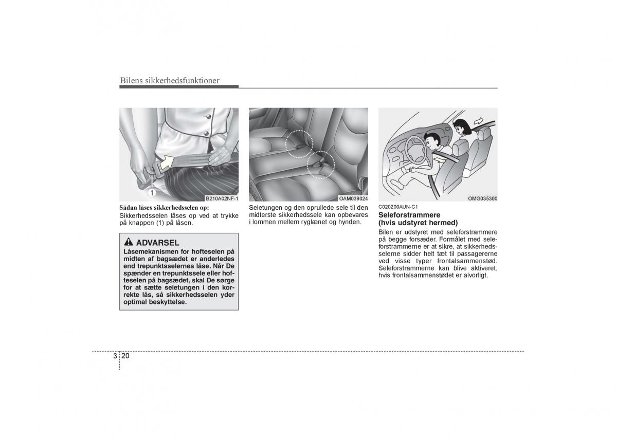 KIA Soul I 1 Bilens instruktionsbog / page 34