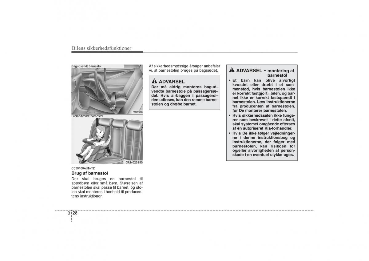 KIA Soul I 1 Bilens instruktionsbog / page 42