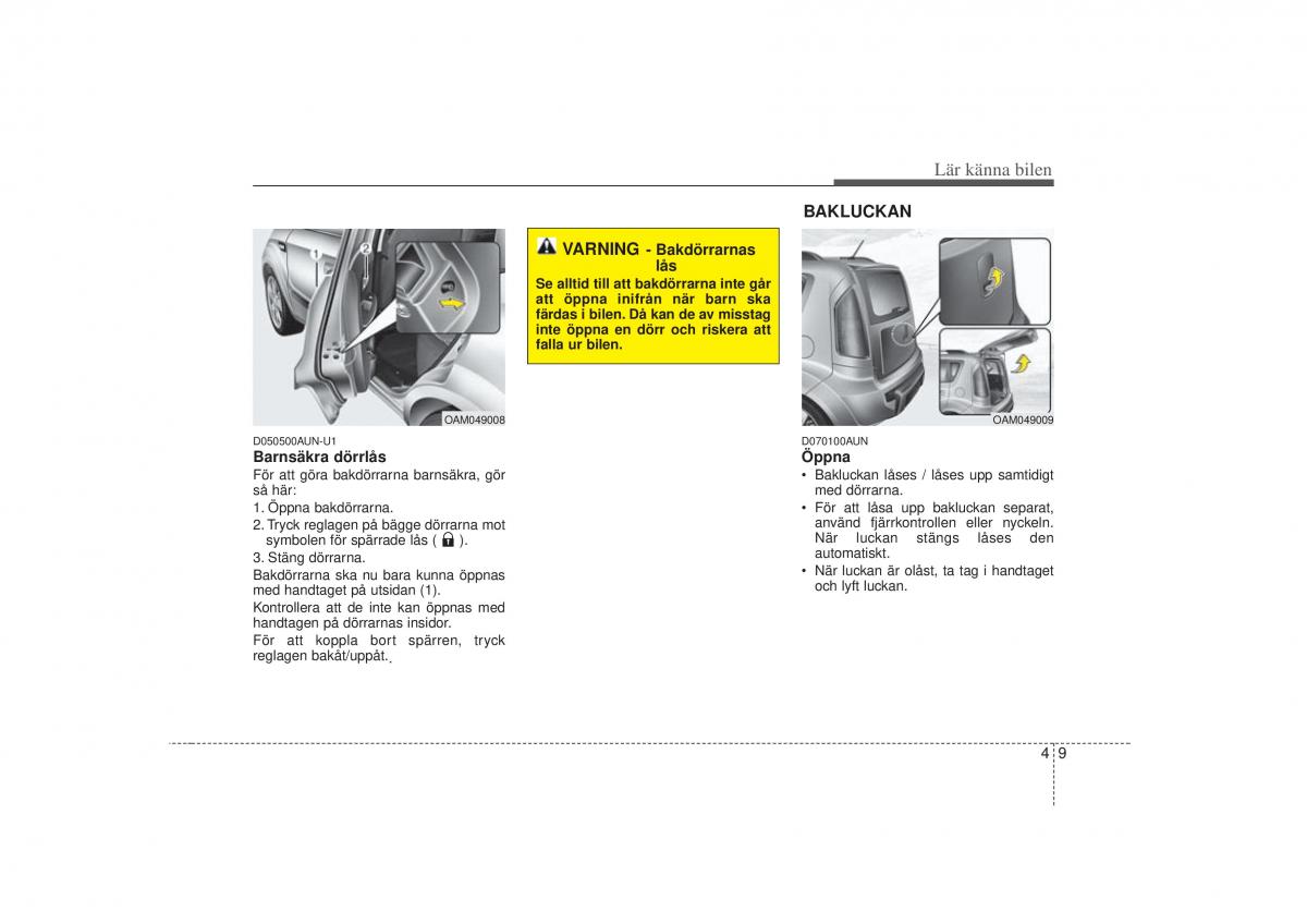 KIA Soul I 1 instruktionsbok / page 71