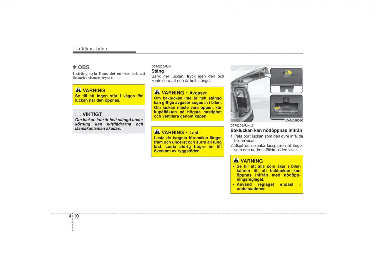 KIA Soul I 1 instruktionsbok / page 72