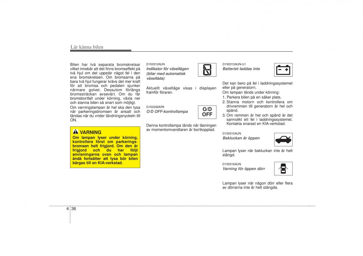 KIA Soul I 1 instruktionsbok / page 98