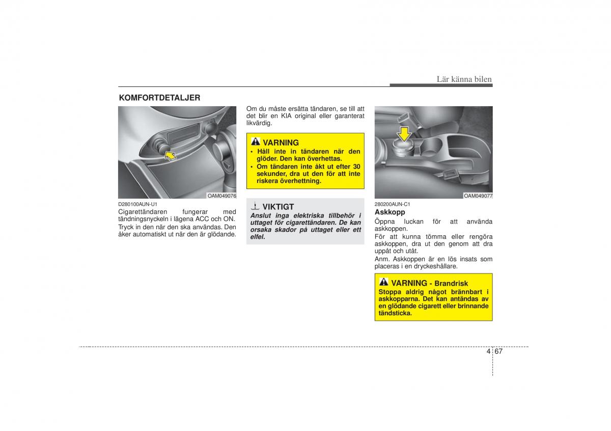 KIA Soul I 1 instruktionsbok / page 129