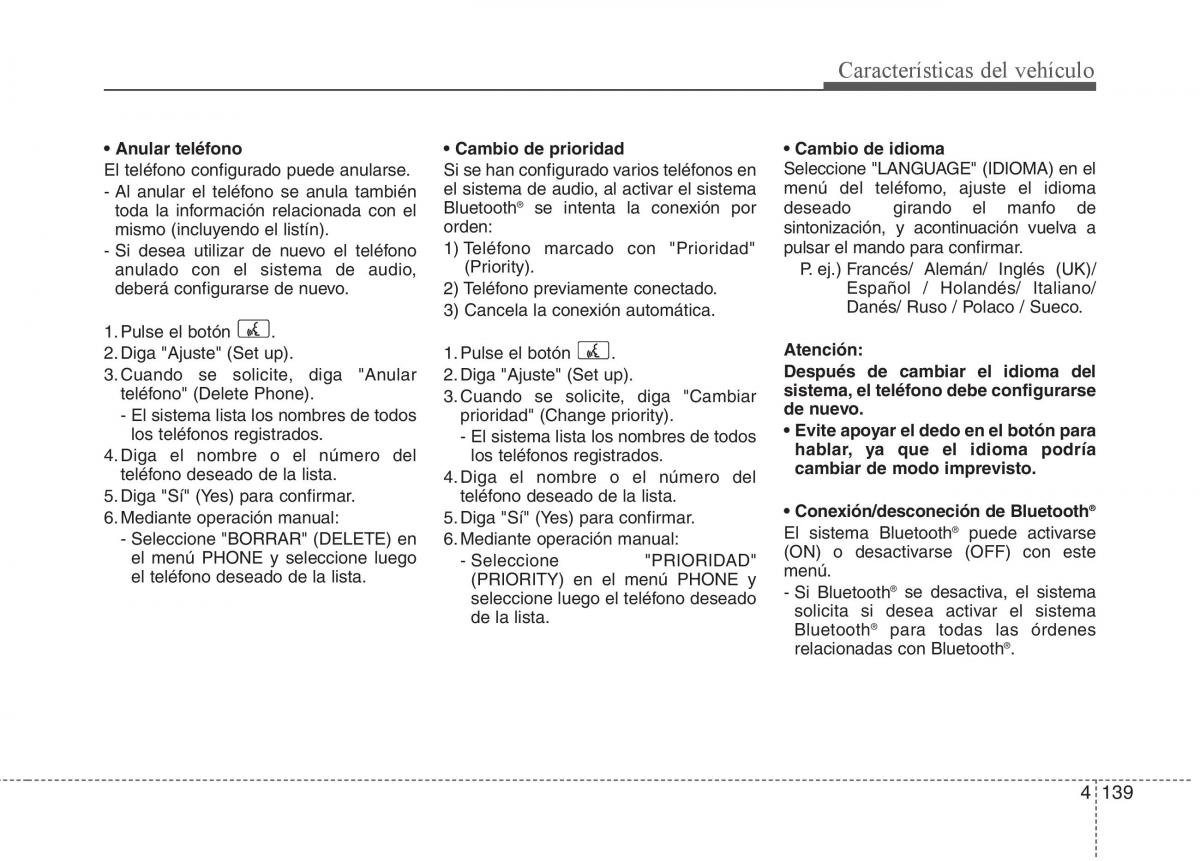 KIA Soul II 2 manual del propietario / page 211