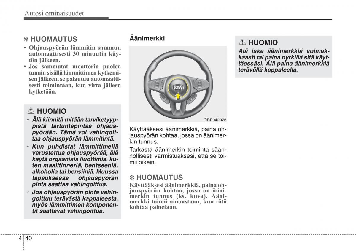 KIA Soul II 2 omistajan kasikirja / page 123