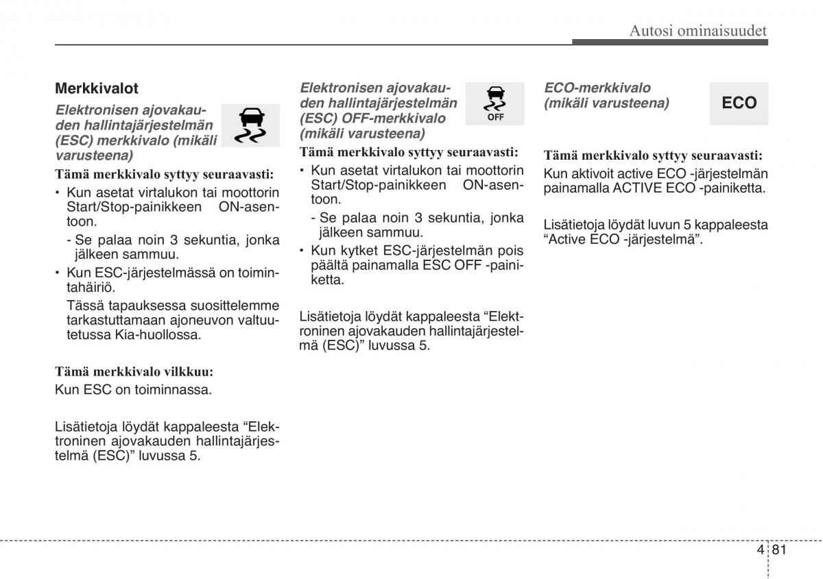 KIA Soul II 2 omistajan kasikirja / page 164