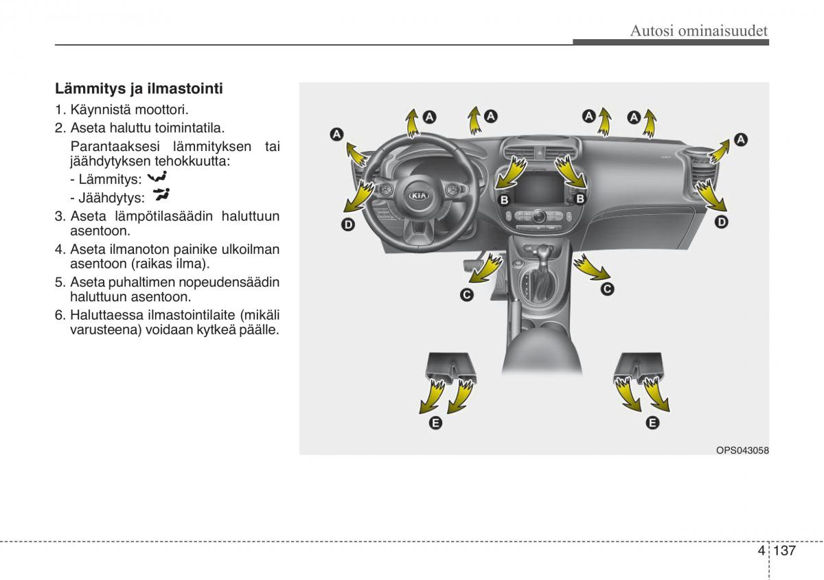 KIA Soul II 2 omistajan kasikirja / page 220