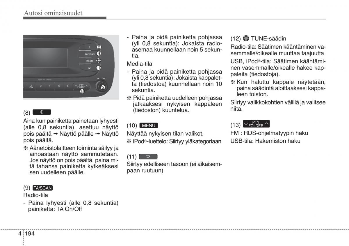 KIA Soul II 2 omistajan kasikirja / page 277