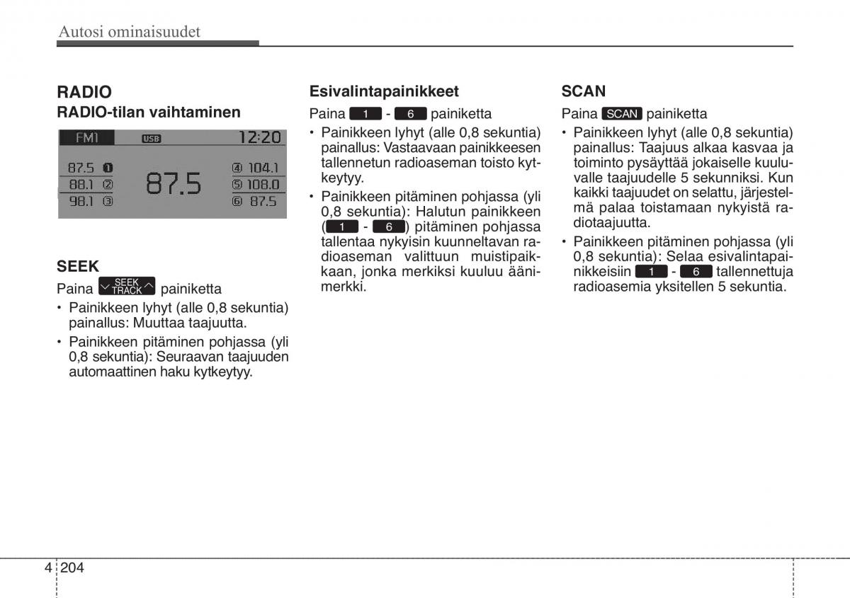 KIA Soul II 2 omistajan kasikirja / page 287