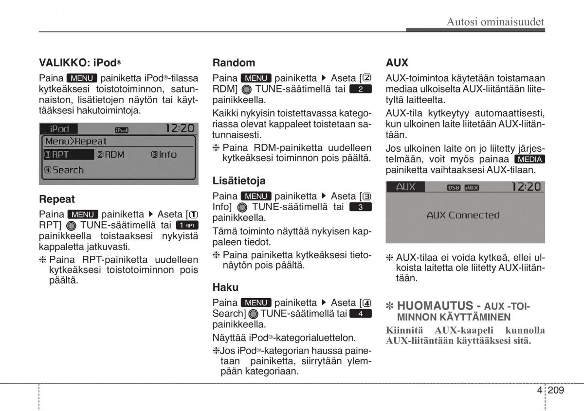 KIA Soul II 2 omistajan kasikirja / page 292