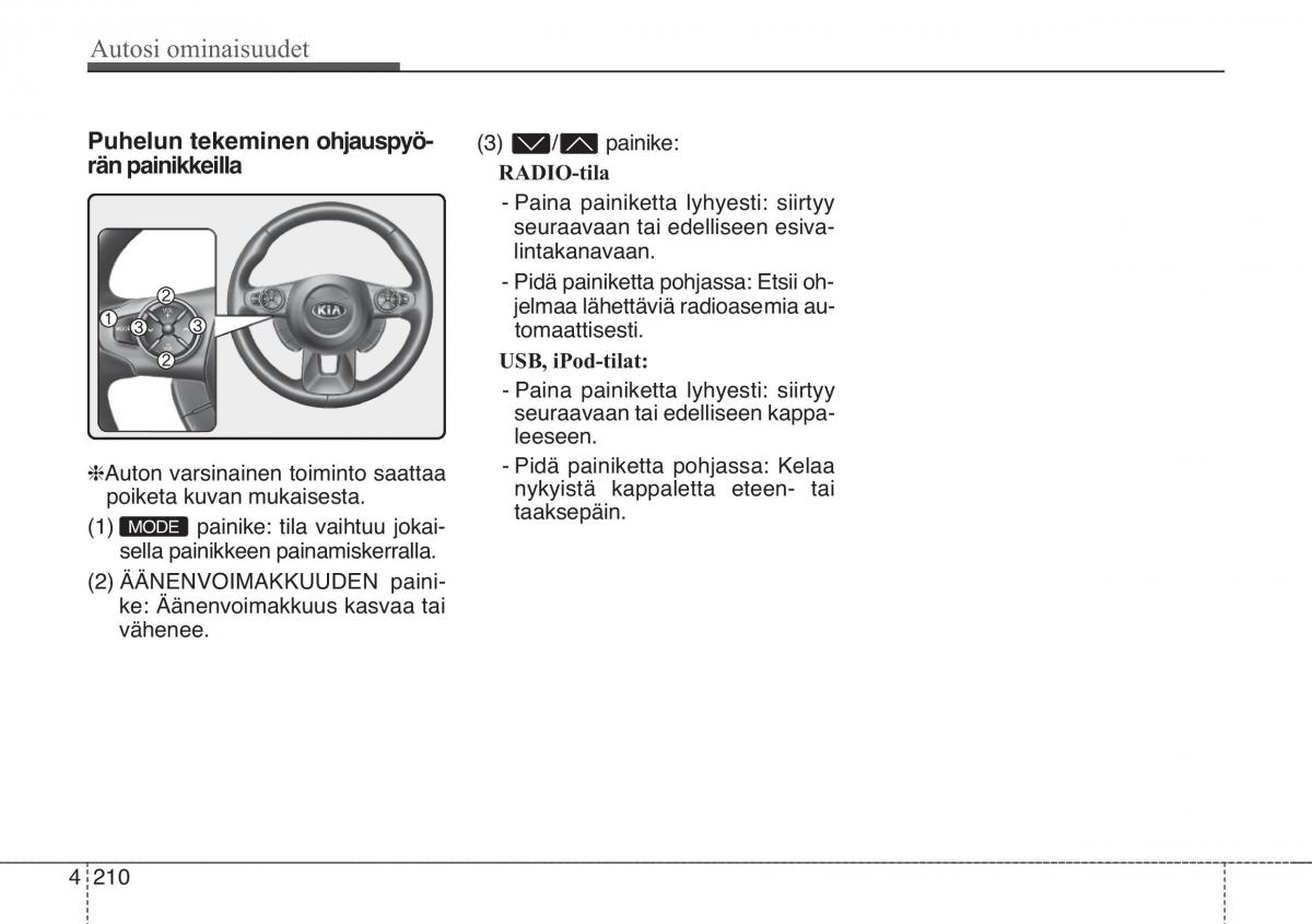 KIA Soul II 2 omistajan kasikirja / page 293