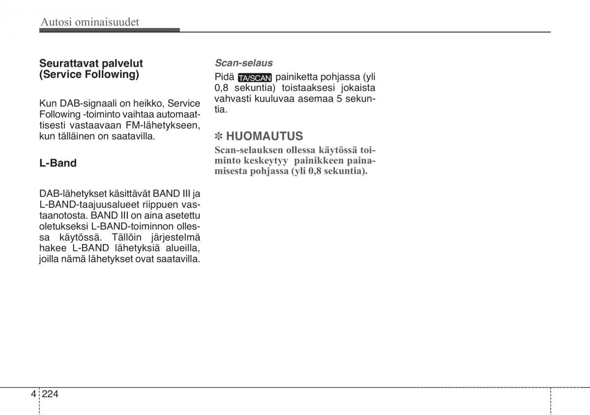 KIA Soul II 2 omistajan kasikirja / page 307