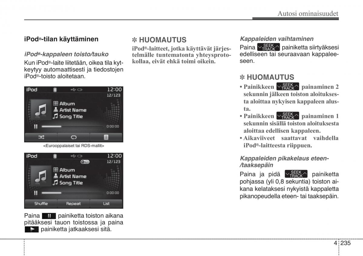 KIA Soul II 2 omistajan kasikirja / page 318