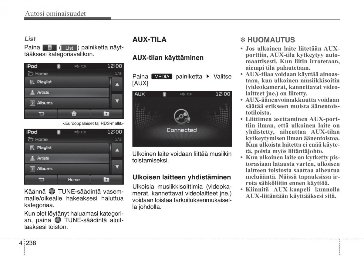 KIA Soul II 2 omistajan kasikirja / page 321