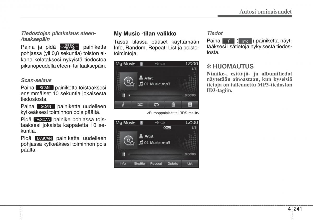 KIA Soul II 2 omistajan kasikirja / page 324