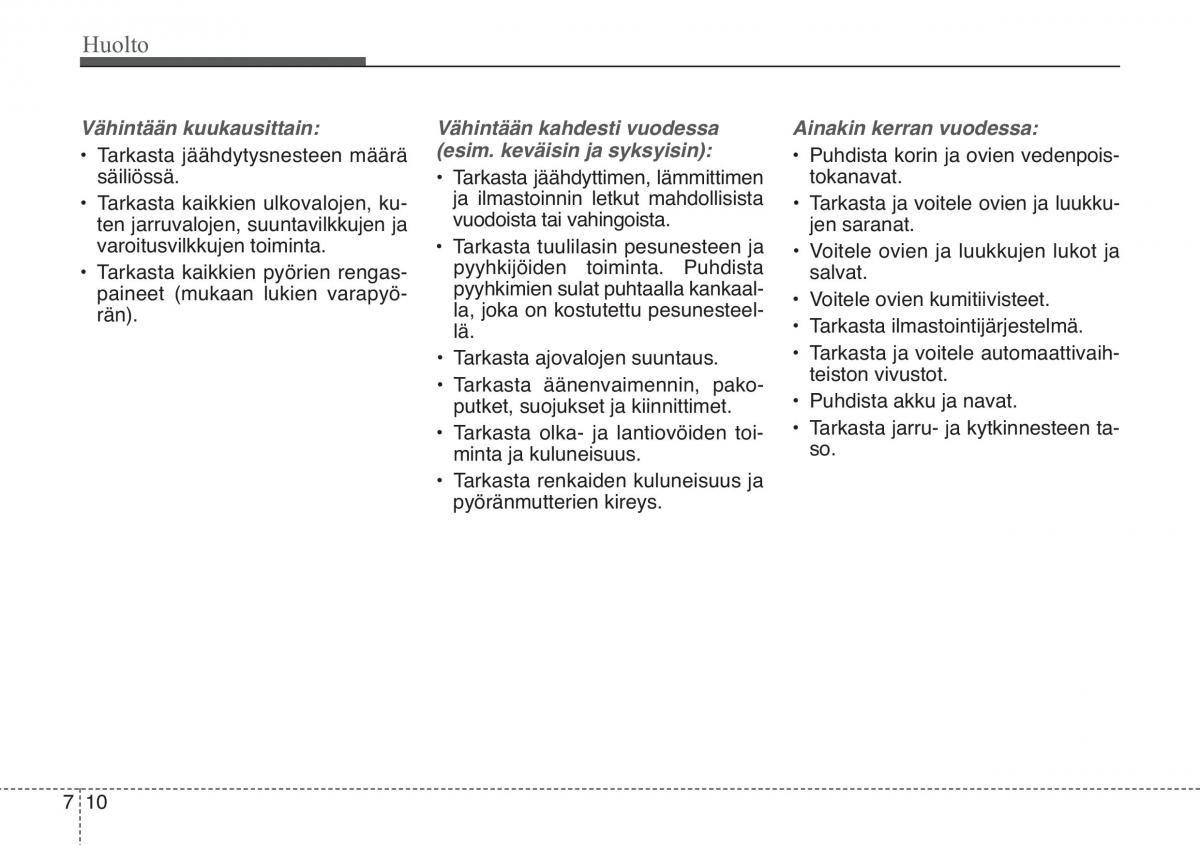 KIA Soul II 2 omistajan kasikirja / page 500