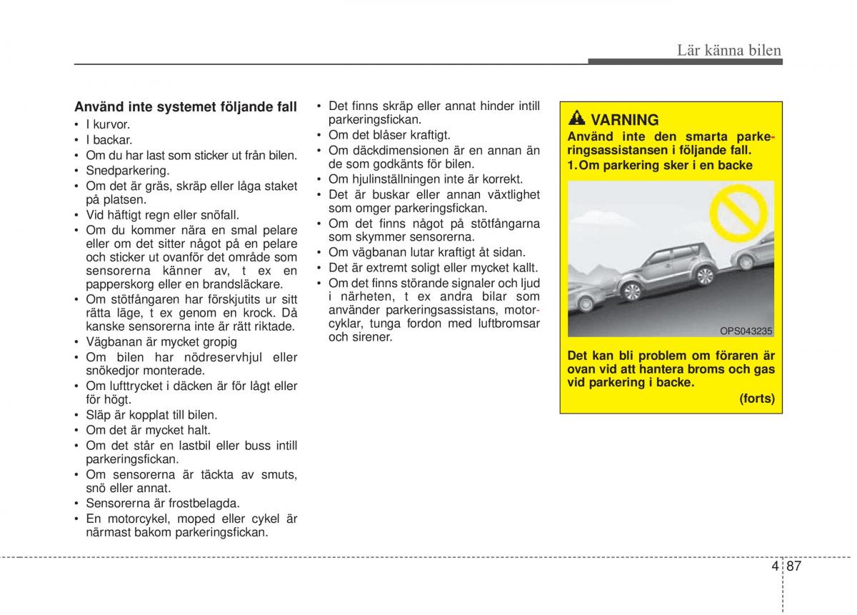 KIA Soul II 2 instruktionsbok / page 166