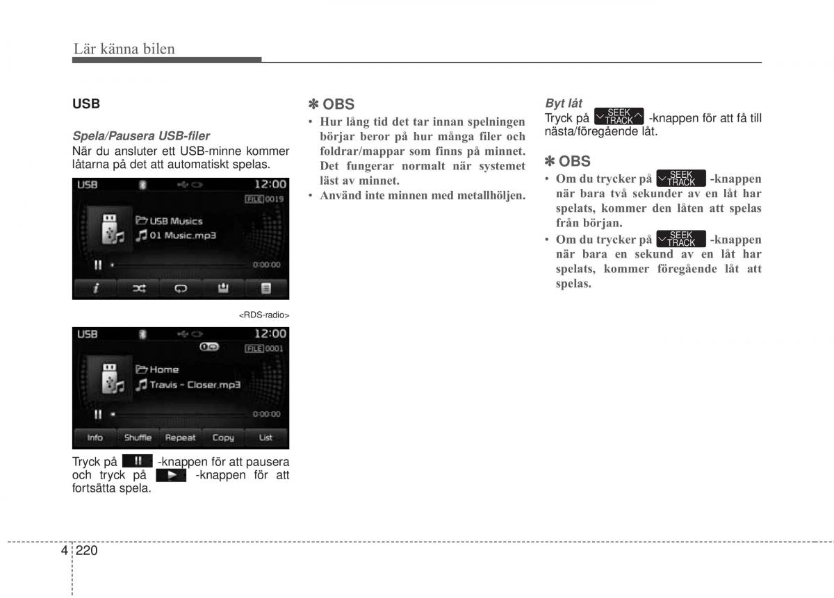 KIA Soul II 2 instruktionsbok / page 299