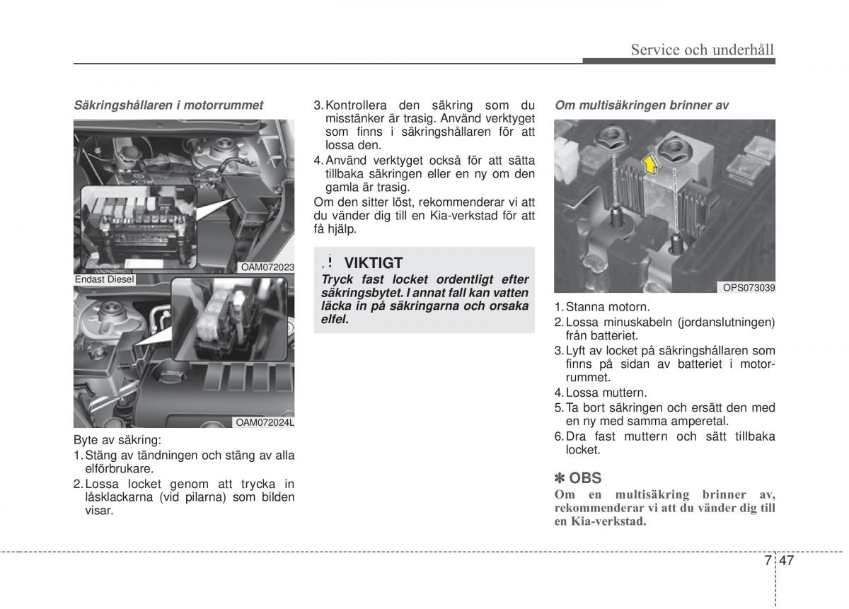 KIA Soul II 2 instruktionsbok / page 503