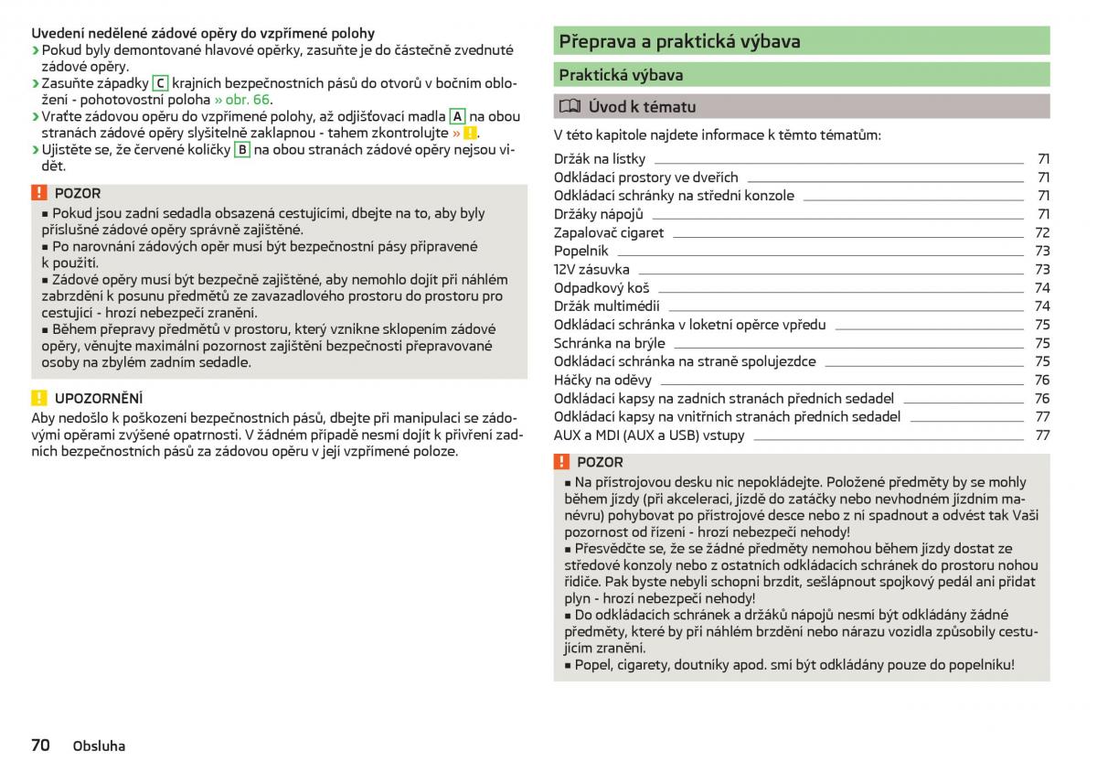 Skoda Rapid navod k obsludze / page 72