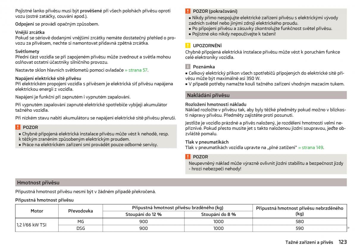 Skoda Rapid navod k obsludze / page 125