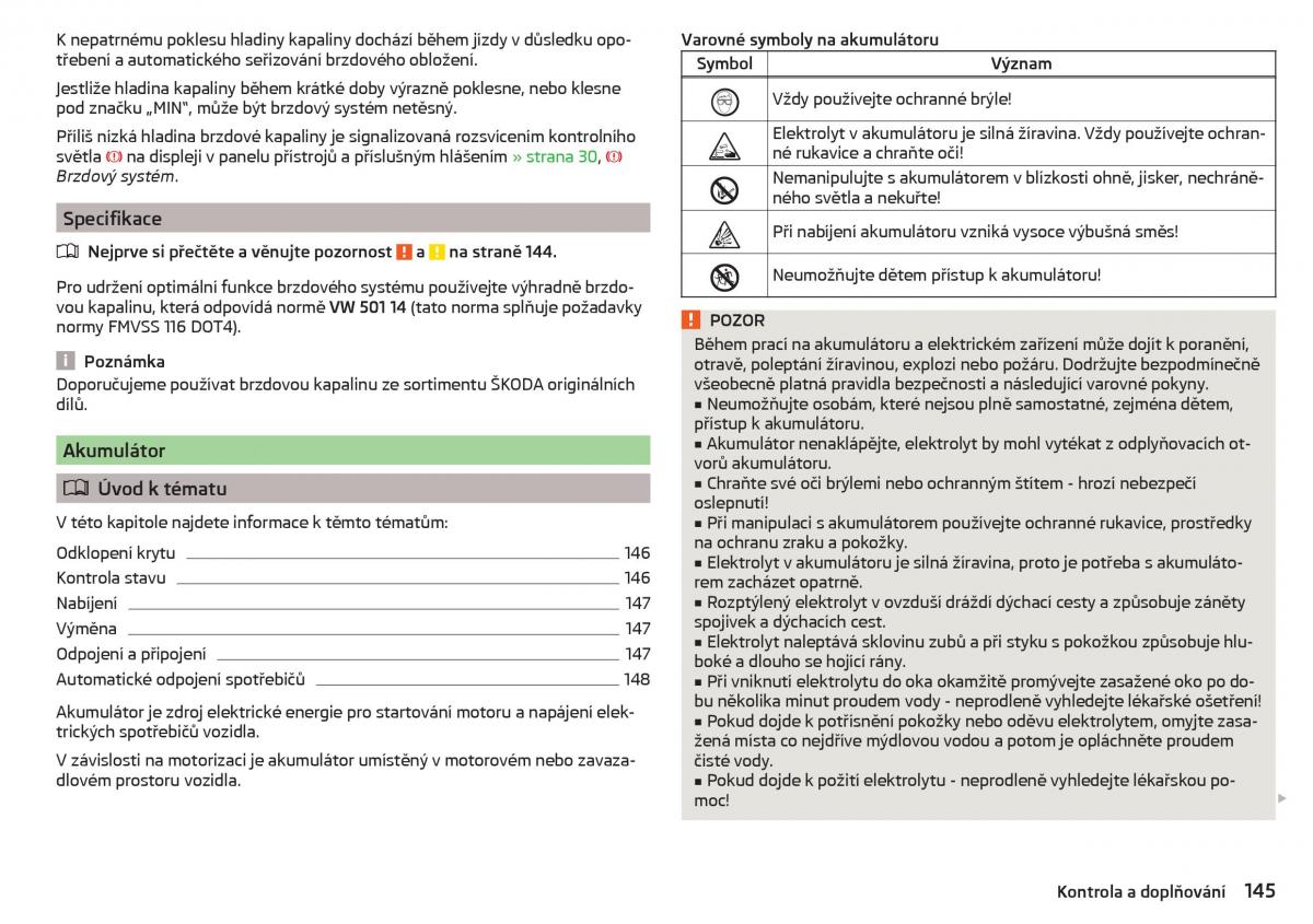 Skoda Rapid navod k obsludze / page 147