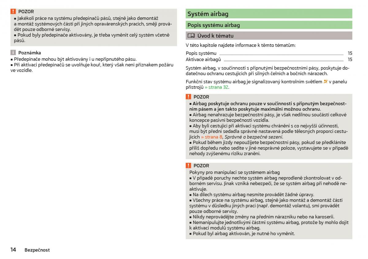 Skoda Rapid navod k obsludze / page 16