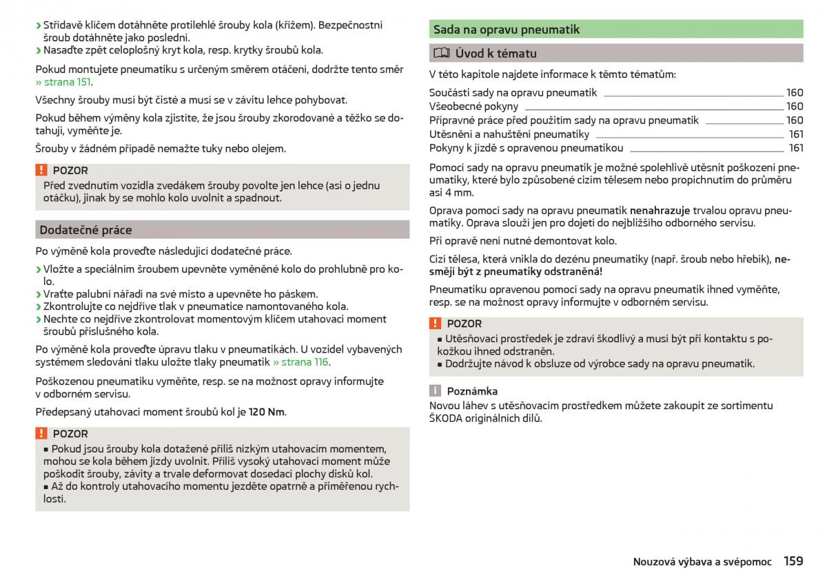 Skoda Rapid navod k obsludze / page 161