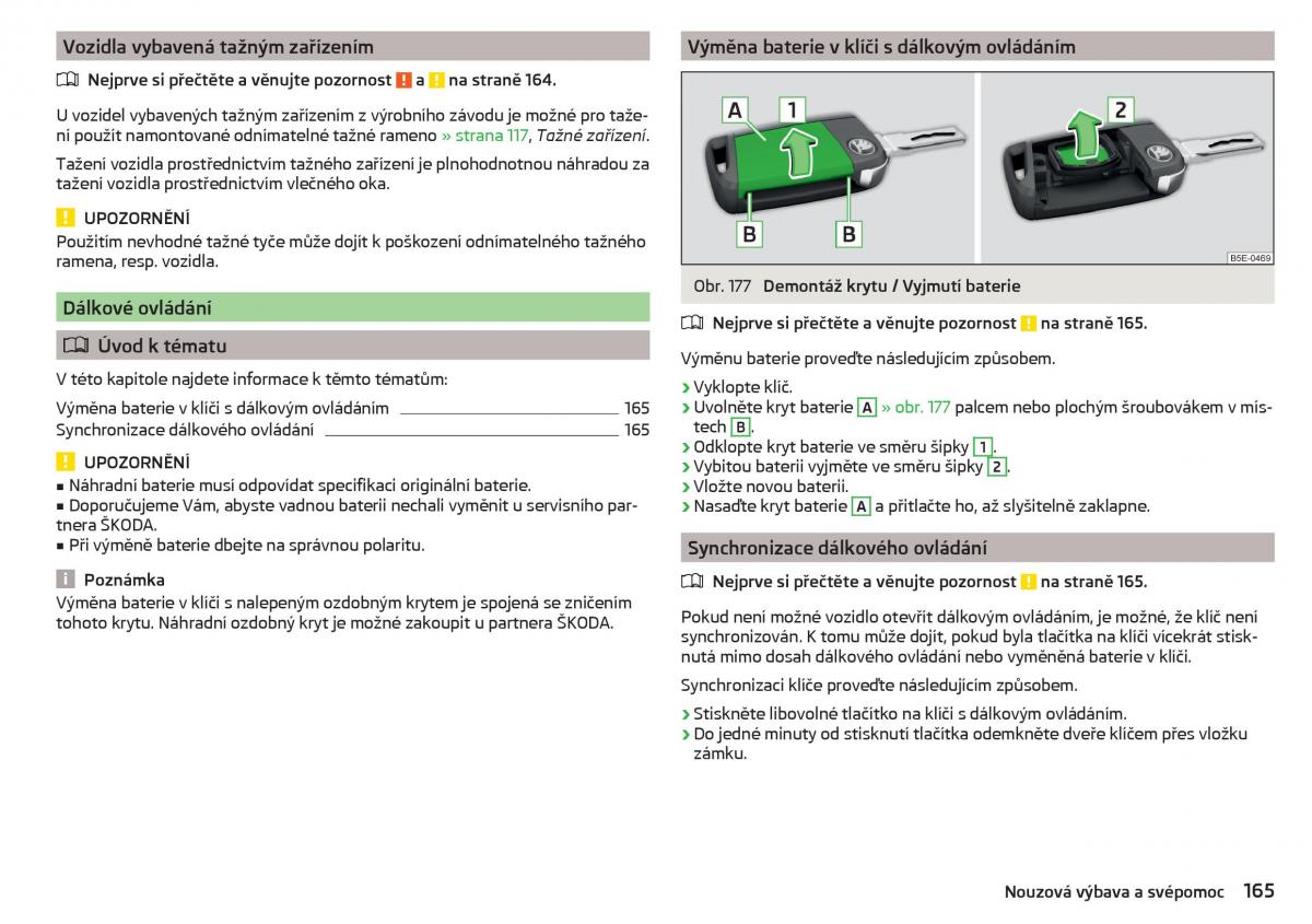 Skoda Rapid navod k obsludze / page 167