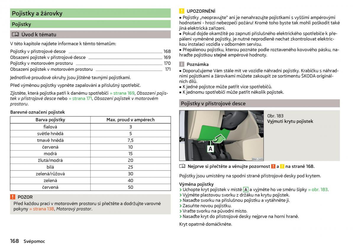 Skoda Rapid navod k obsludze / page 170