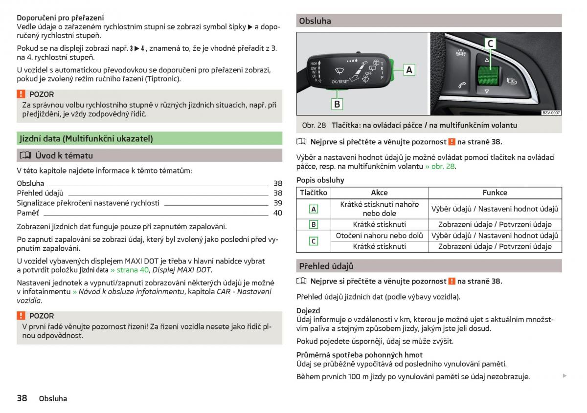 Skoda Rapid navod k obsludze / page 40