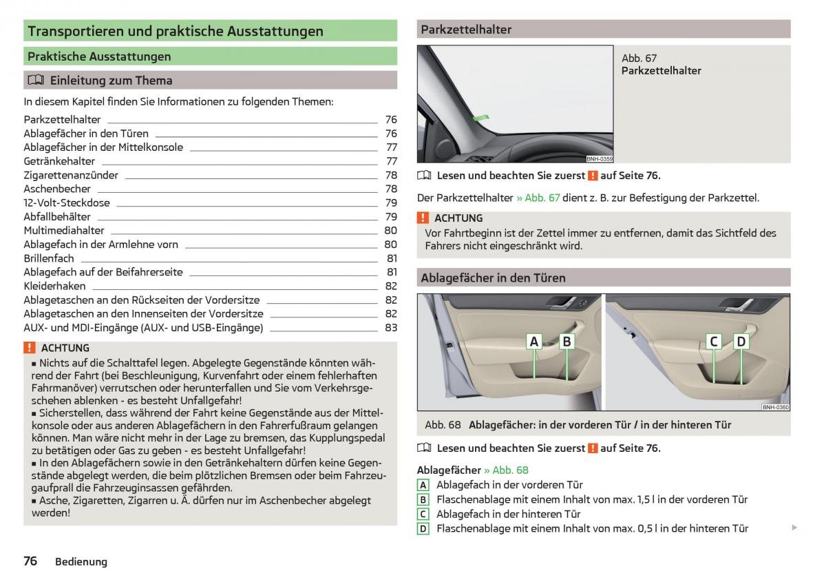 Skoda Rapid Handbuch / page 78