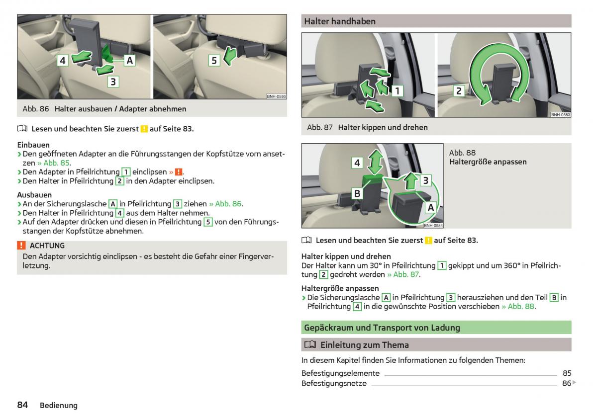 Skoda Rapid Handbuch / page 86