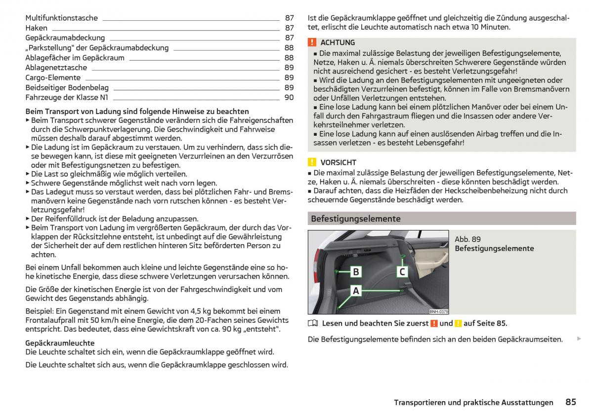 Skoda Rapid Handbuch / page 87